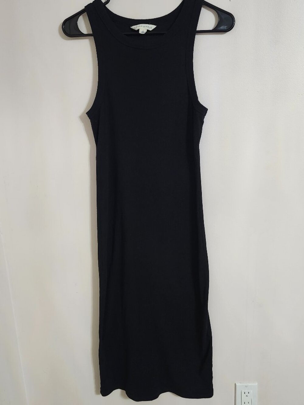 Black Ribbed Tank Midi Dress | Size L